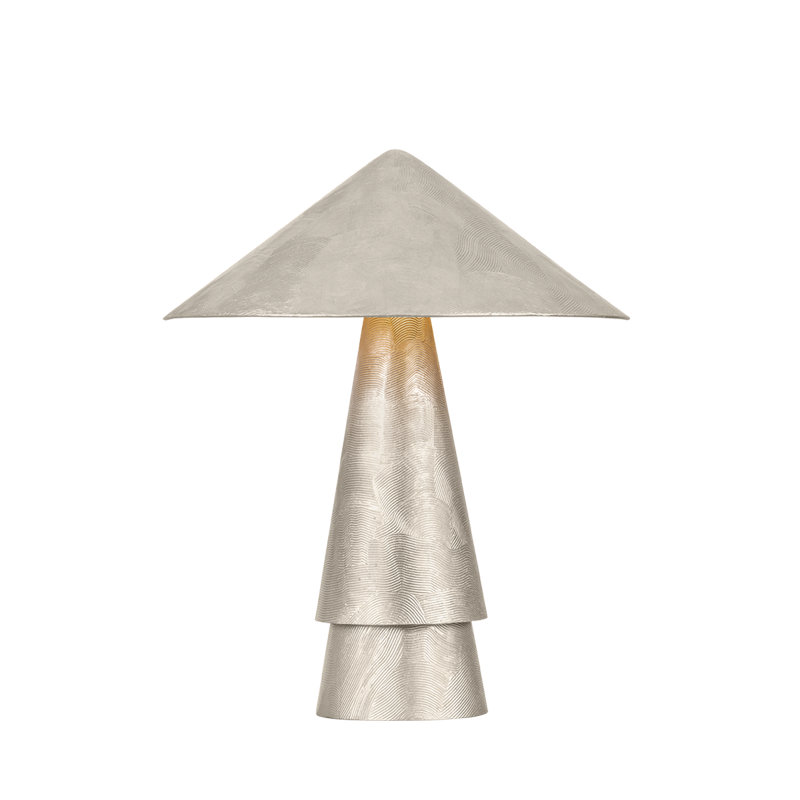 Foxton Table Lamp in Warm Leaf, Silver, Silver