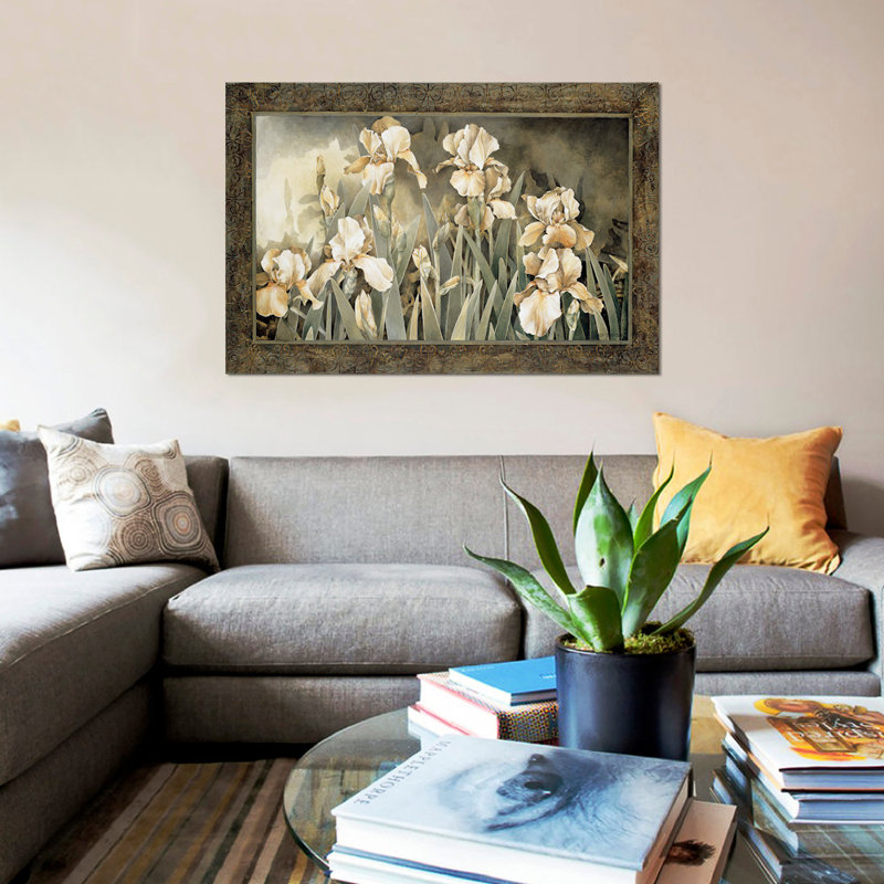 «Field Of Irises», impression sur toile, H 26 po x l 40 po x P 1,5 po, Pas de tapis, Toile tendue