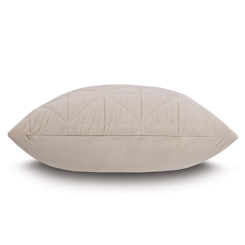 Nova Quilted Velvet Sham, Ivory, Euro 