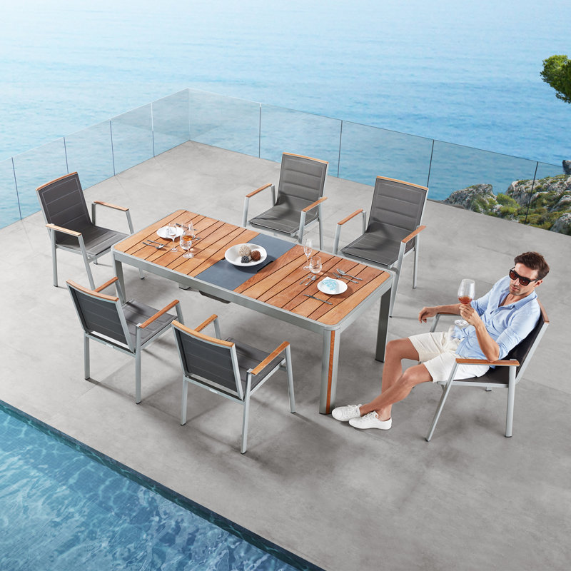 Geneva Outdoor 7 - Piece Teak Dining Set