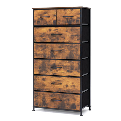 Kirklan 7 Drawer Storage Drawer, Brown/Black