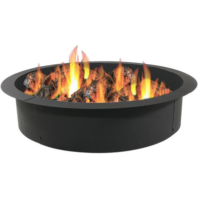 36-inch Heavy Duty Steel Fire Pit Ring Insert – Round Outdoor Fire Ring For Above-ground Or In-ground Diy Fire Pits (30-inch Inner Diameter)