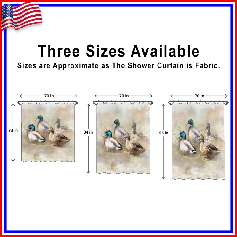 Rideaux de douche Mallard Ducks In Field, 70 po l x 72 po H