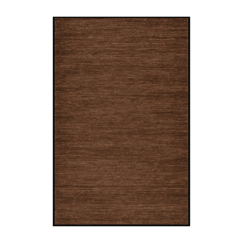 Machine Washable Solid Brown Area Rug