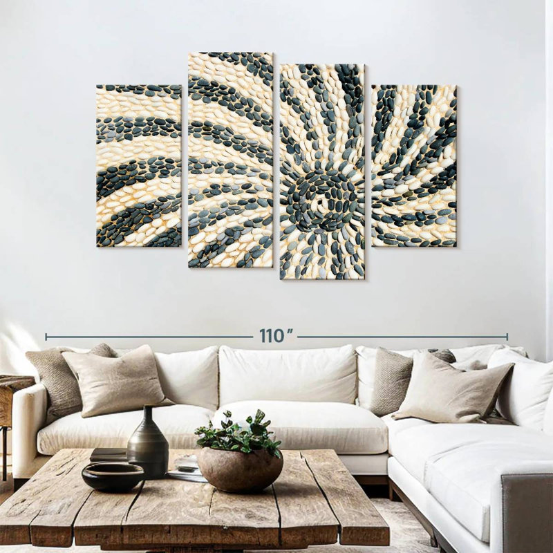 Mosaïque de galets Avery Sun, H 54 po x l 84 po