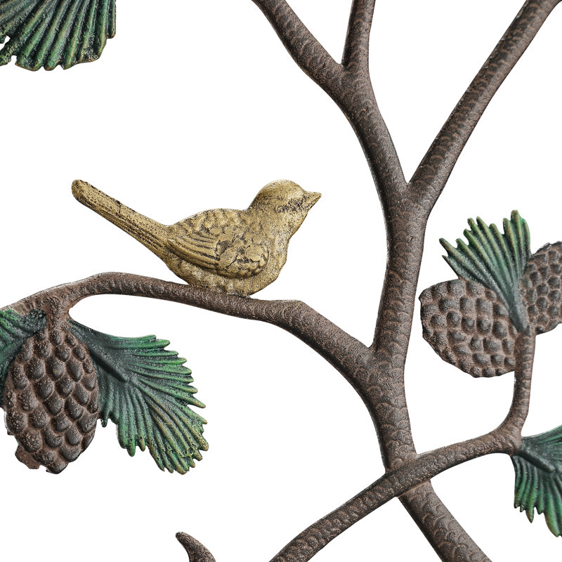Oiseau et treillis pomme de pin