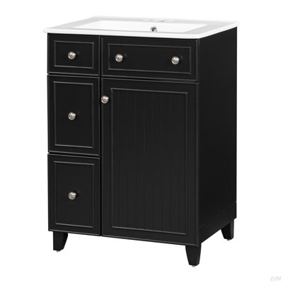 Armoire de meuble-lavabo 24 po avec lavabo en céramique