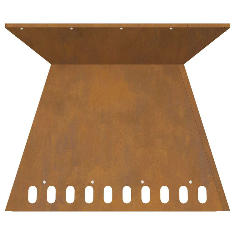 Metal Fire Pit, 50cm H x 60cm W x 60cm D, Brown