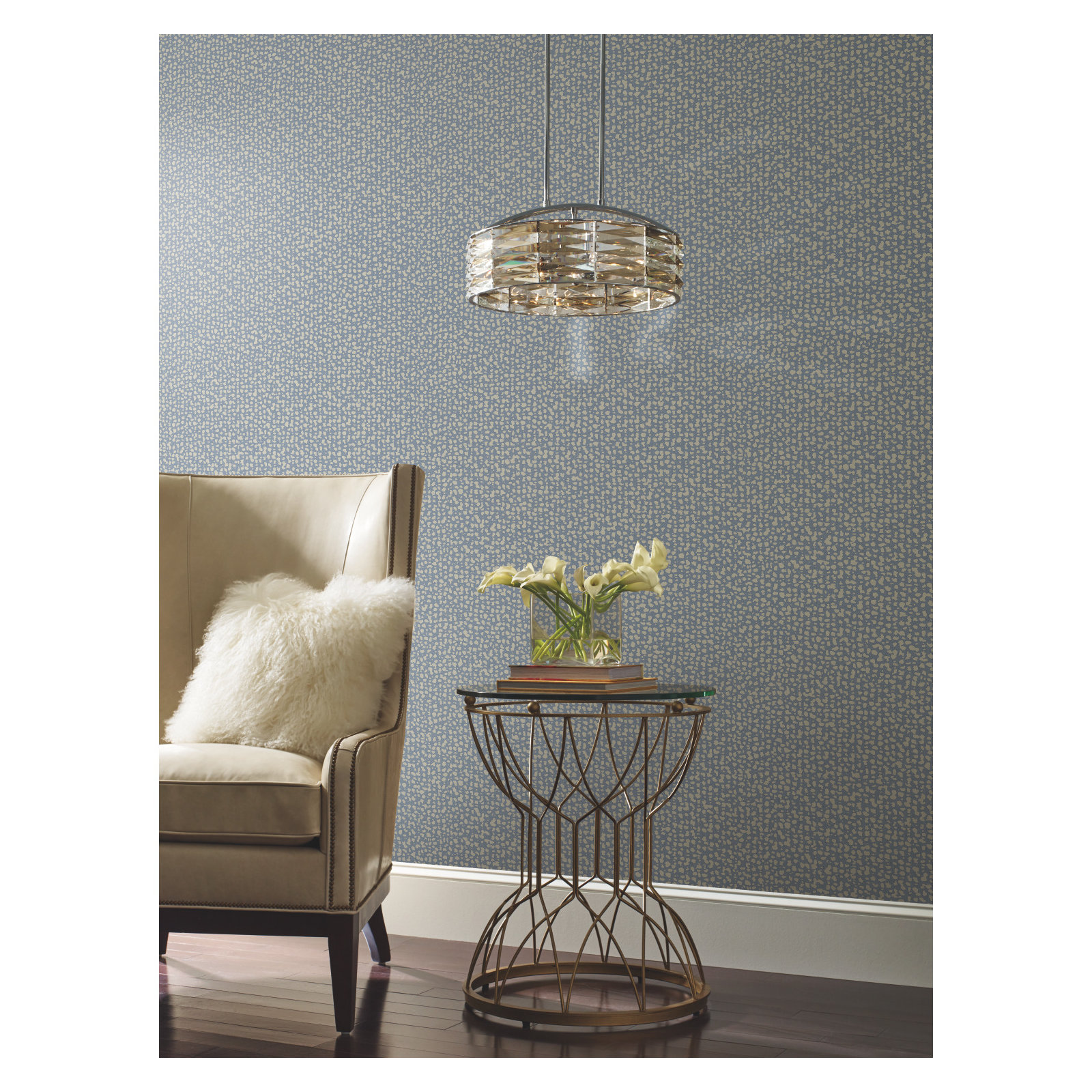 Sylvie Modern Polka Dots Wallpaper, Blue