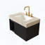 Meuble-lavabo suspendu avec comptoir en pierre frittée couleur crème veinée or et lavabo en céramique, 3 trous pré-percés pour robinetterie-587216986-587216980-587216978
