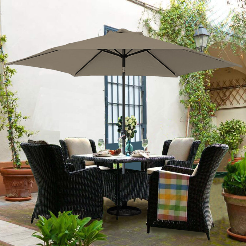 Poole Traditional Parasol Taupe, 240cm H x 300cm W x 300cm D