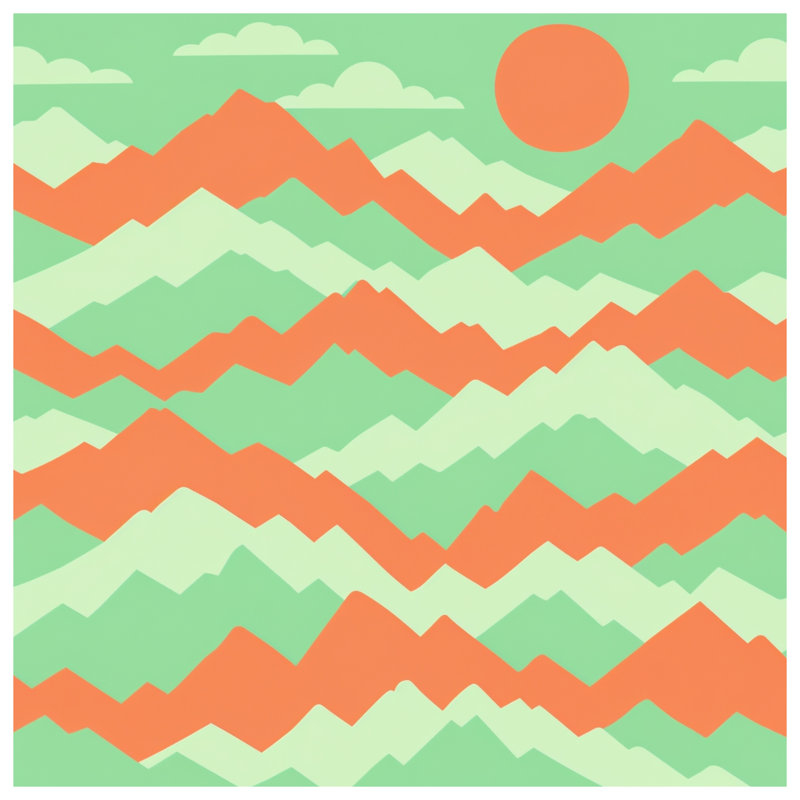 Housses de couette Green and Orange Mountains, Twin