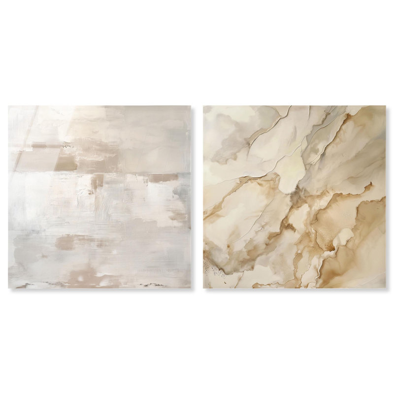 Ensemble de décoration murale bohème neutre et luxueux Harmony par Art Remedy, prêt à être accroché, H 20 po x l 20 po