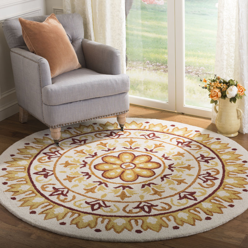 Kenmure Novelty Hand Tufted Wool And Cotton With Latex Oriental Rug, Round 6' x 6'