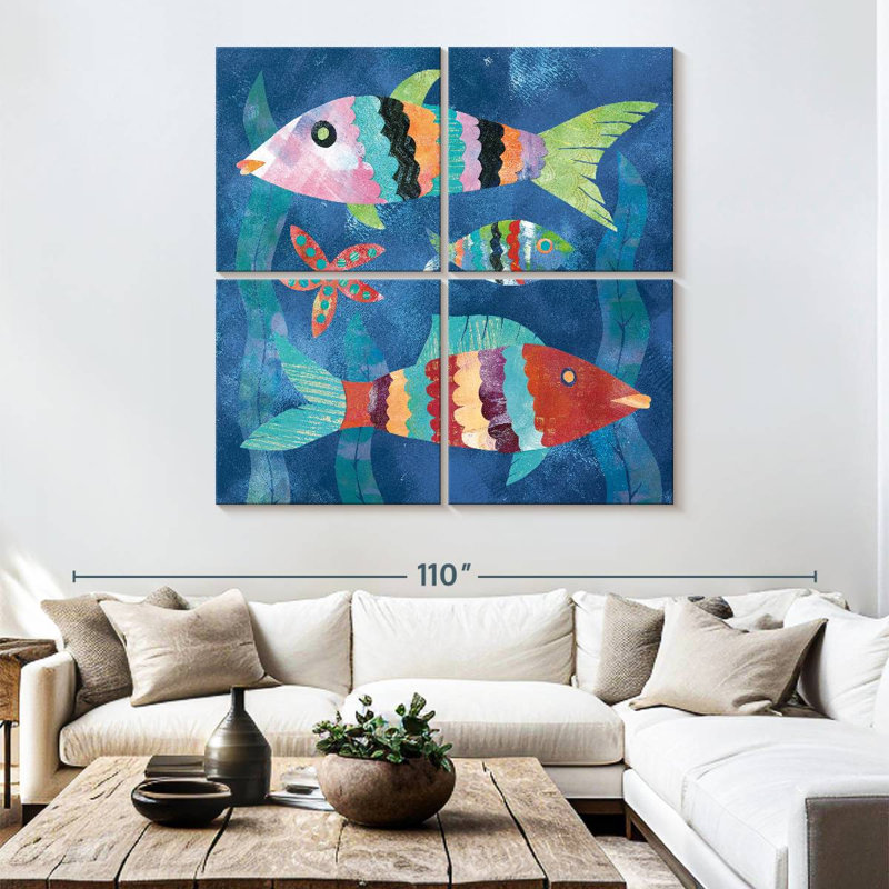 Ashelle Boho Reef Fish I, 74" H x 74" W