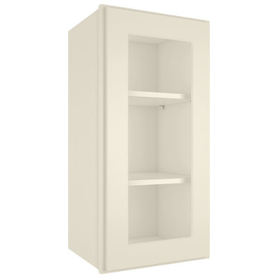 Armoire murale pré-assemblée en contreplaqué avec tablettes réglables en verre non incluse
