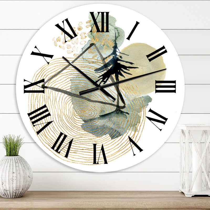 Horloge murale de style abstrait Mid-Century, Très petit