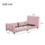 Lit plateforme tapissier simple rose avec garde-corps - look moderne, tête de lit stylée remplie de mousse