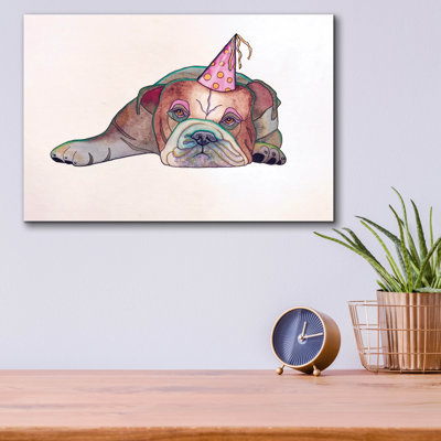  «Party's Over» par Bebe Keith, art mural en verre acrylique, 16 po x 12 po