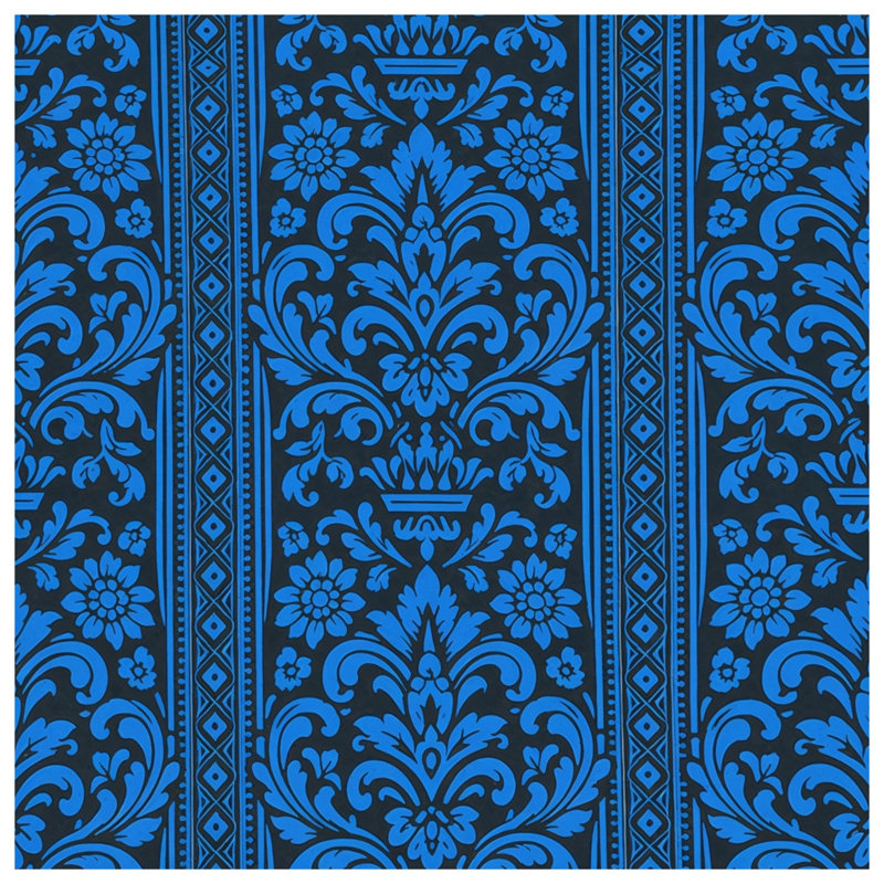 Édredon damassé à motif floral bleu, Simple extra long