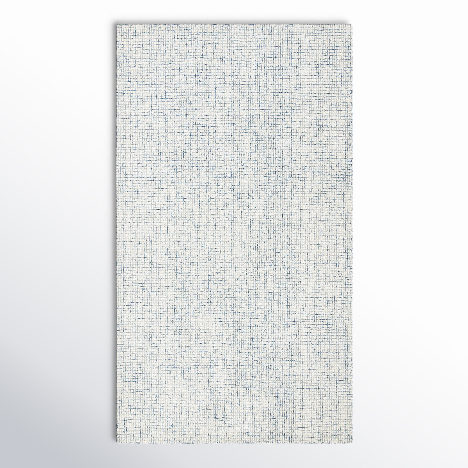 Rowe Ivory Blue Hand-Tufted Striped Rug, Rectangle 3' x 5'