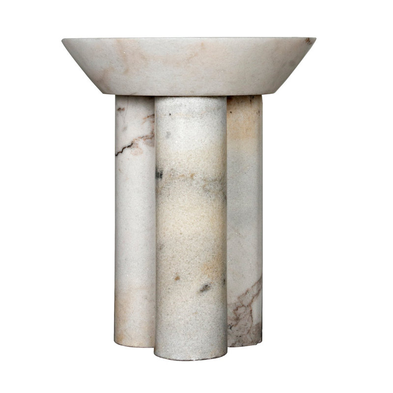 Nox Marble Top End Table, White
