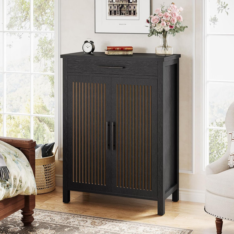 20 Pair Shoe Storage Cabinet, Black