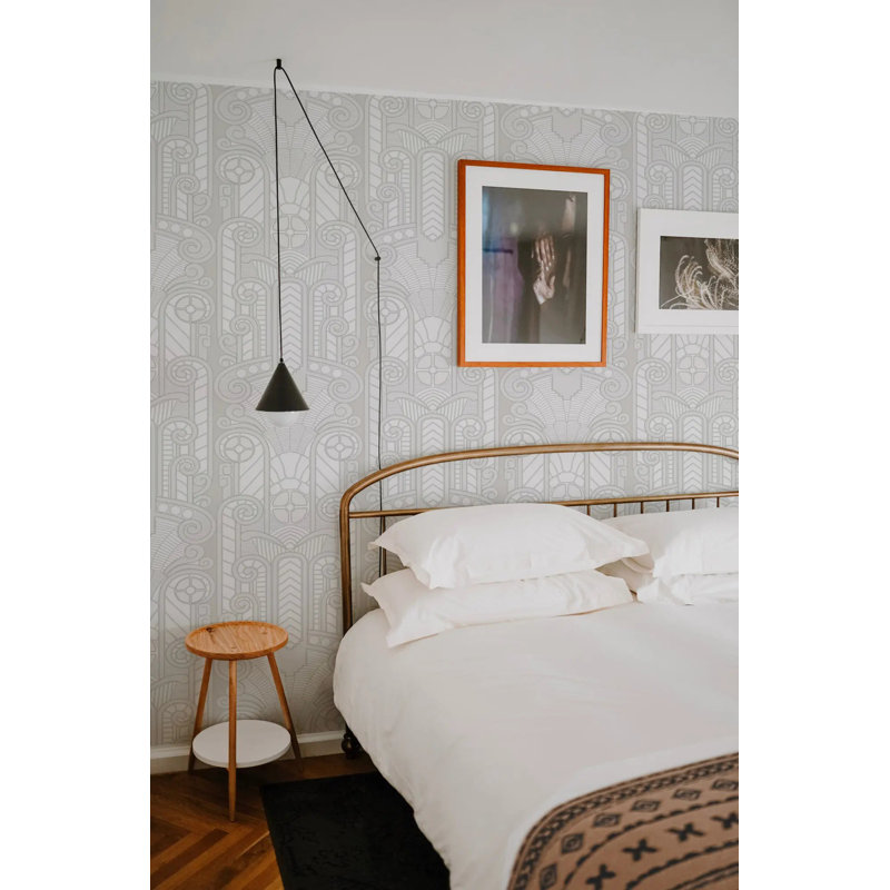 Congress Relief - Wallpaper, Plaster White, Peel & Stick, Self-Adhesive