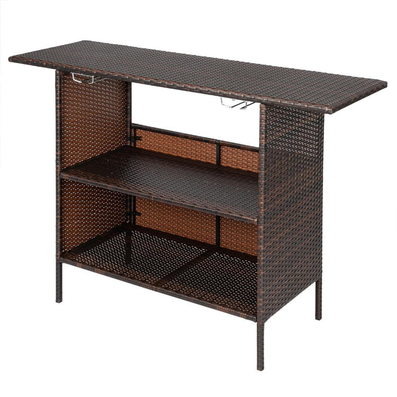 Breinne Rectangular Wicker/Rattan Outdoor Bar Table