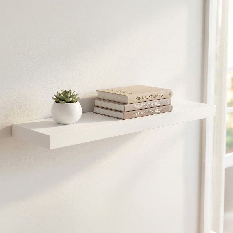 Tablette flottante Bovina, H 2 po x l 36 po x P 9,25 po, Blanc