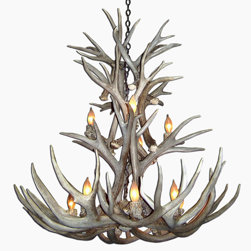Doliya 9 - Light Dimmable Tiered Chandelier, No, No Shade, Rustic Bronze/Natural Brown