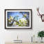 Blue Bird & Cherry Blossom Tree Painting - Single Picture Frame Print on MDF-56632818-56632819