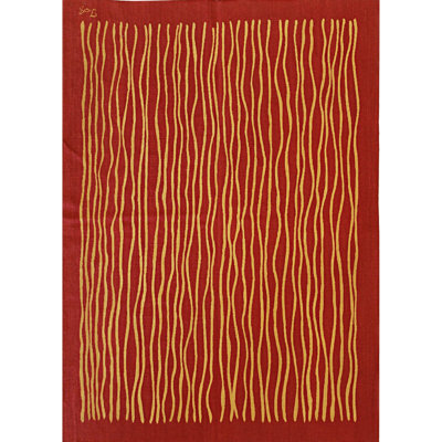 Tapis rouge en laine tissé à la main rouge