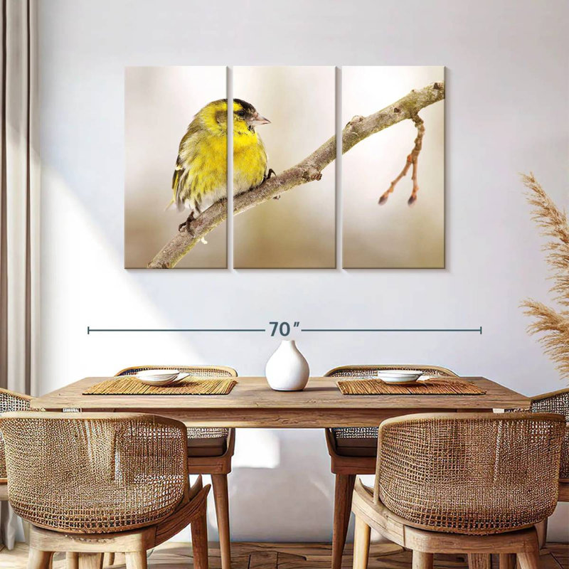 Brampt Perched Yellow Bird, 36" H x 57" W