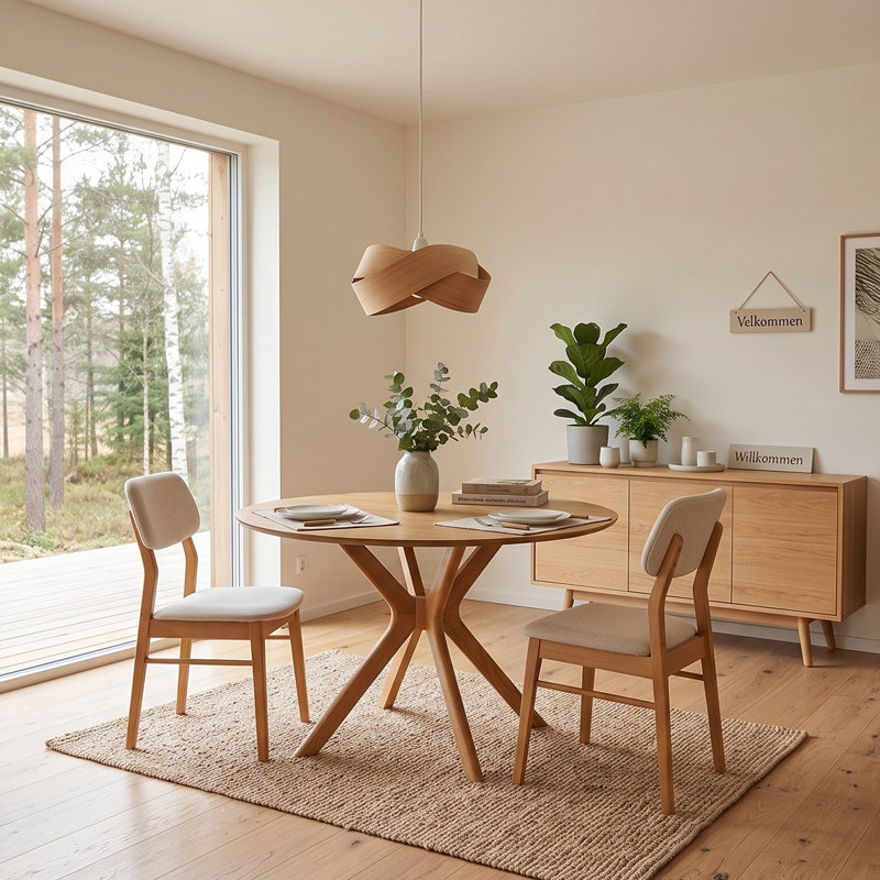 Solid Wood Dining Set, 3 Pieces: Table, 2 Chairs