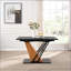 Table basse géométrique moderne peu encombrante avec structure en métal robuste et plateau en panneau de fibres à densité moyenne facile à nettoyer-1466664569