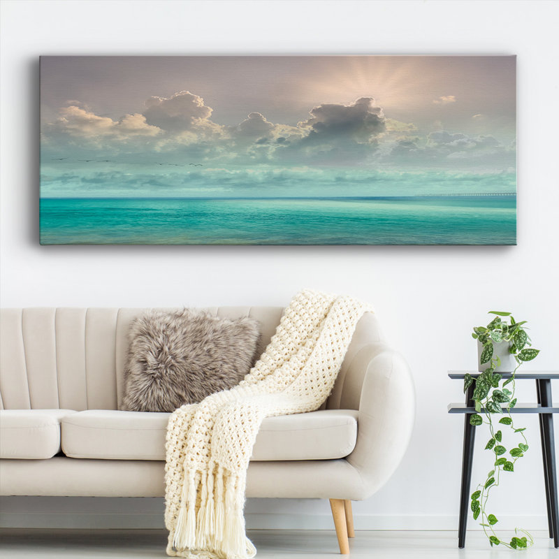 Caraïbes - reproduction sur toile tendue, H 20 po x l 50 po x P 1,5 po