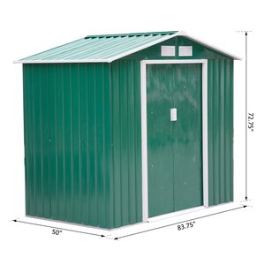 Outsunny Garden 7 ft. x 4 ft. Metal Storage Shed & Reviews | Wayfair