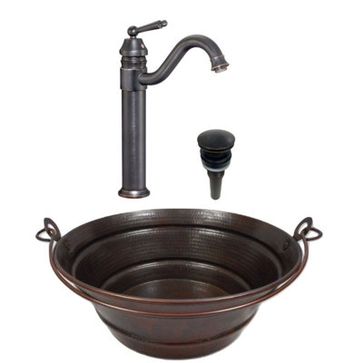 Lavabo vasque en cuivre 15 po R0und