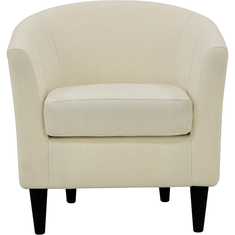 Fauteuil demi-tonneau l 31,5 po Kronos, Polyester glace Chloe, Noir