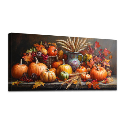 Art mural en forme de citrouille rustique en 2 dimensions
