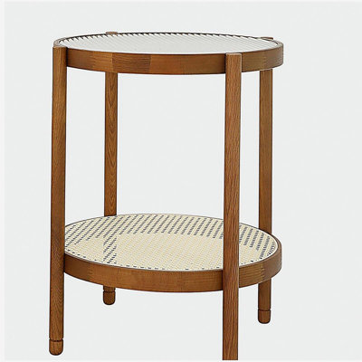 Ensemble de table basse moderne de style campagnard, une table ronde imbriquée en bois tendance et élégante, ensemble de table de bout de chambre à coucher 1 pièce