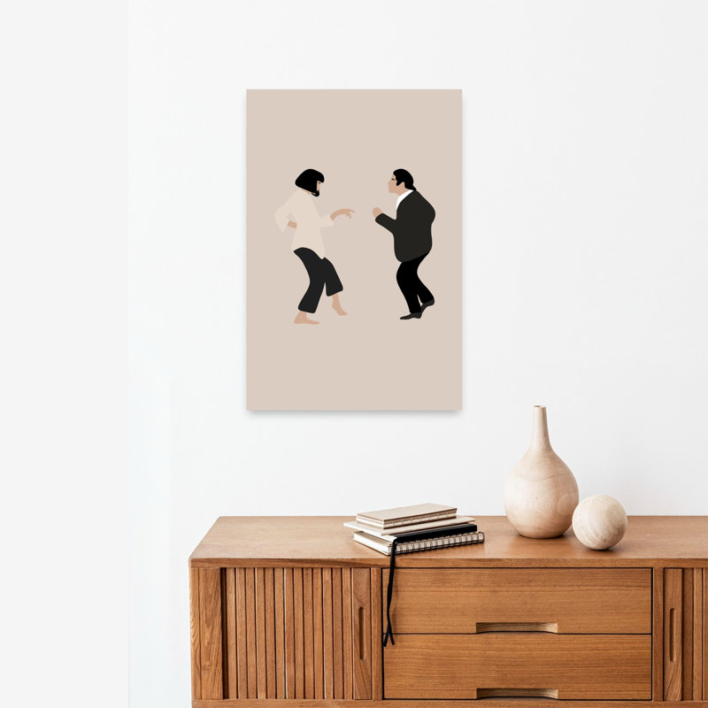 «Iconic Dance Couple», impression d'art mural minimaliste classique abstrait, 24" H x 16" W