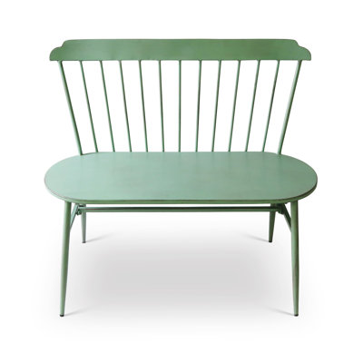 39.3 in. Green Metal Garden Bench