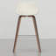 Tabouret de comptoir / de bar 2 - Tabouret de style Mid-Century (2) avec repose-pieds et placage brun