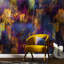 Rouleau de papier peint vibrant et abstrait expressionniste abstrait