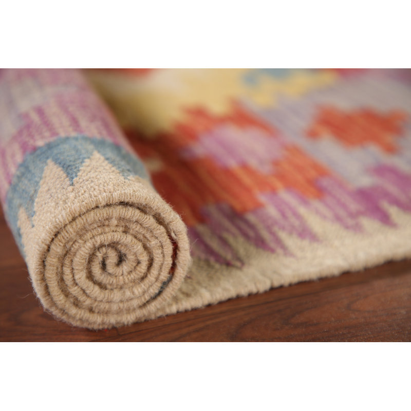 Tapis oriental réversible en laine Kilim 3 x 5