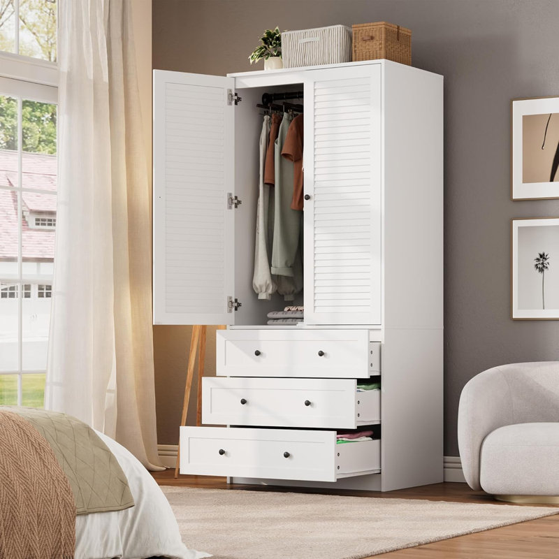 Armoire-penderie avec 3 tiroirs et 2 portes Armoire, Marbre