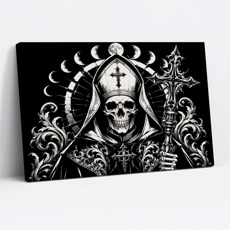 Art mural sur toile noir et blanc, 16"H x 24"W