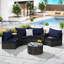 Ensemble de 7 chaises de patio modulaires avec demi-lune et table basse ronde, facile à assembler-1727854527